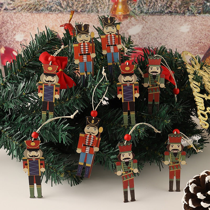 Wooden Nutcracker Ornaments for Festive Tree Decor
