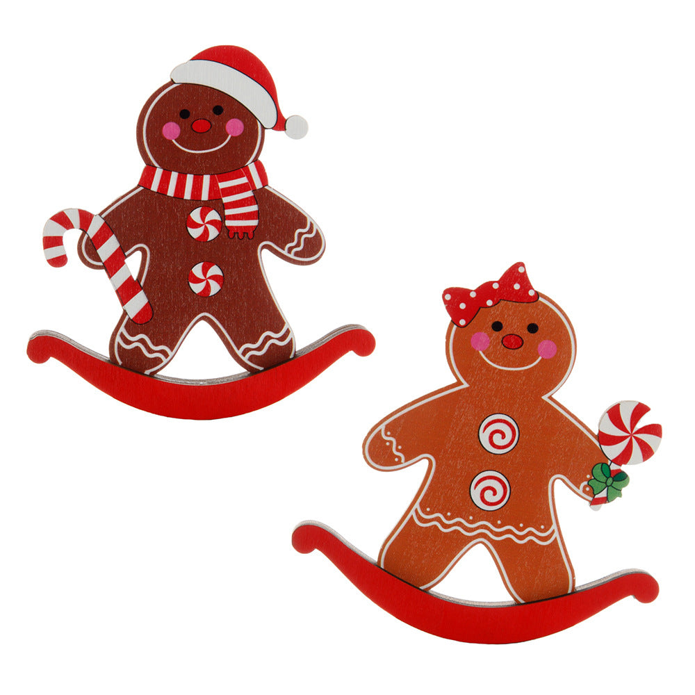 Wooden Gingerbread Figures for Festive Christmas Decor