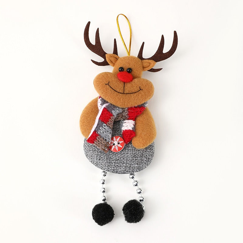 Fabric Reindeer & Snowman Christmas Tree Pendants Set