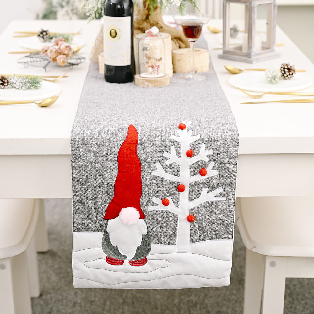 Gnome Table Runner - Quilted Christmas Farmhouse Decor