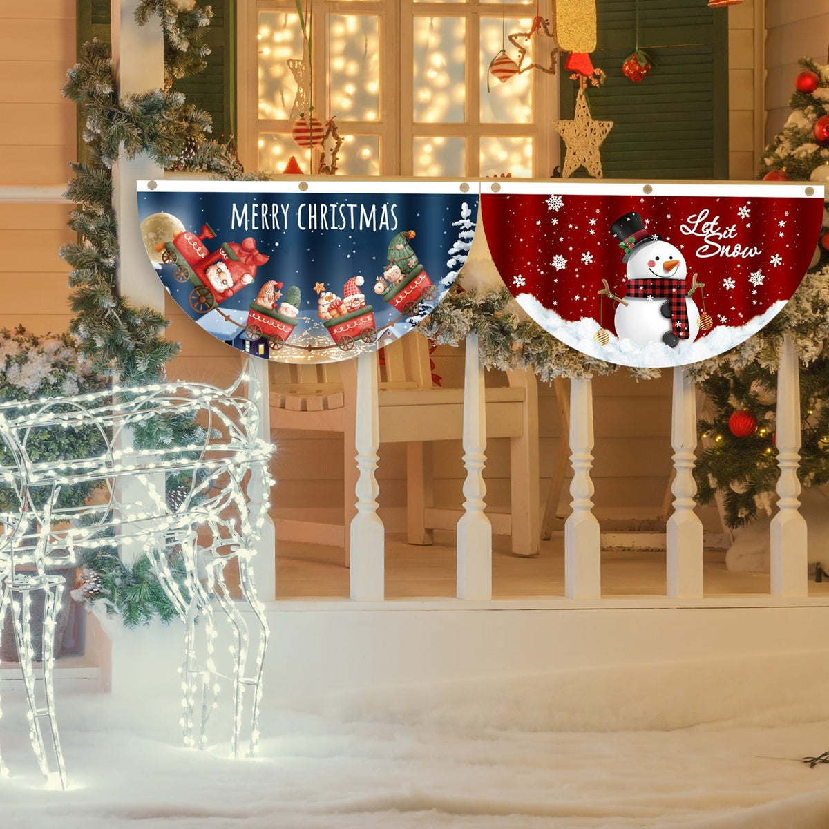 Christmas Door Hanging Flag for Festive Outdoor Décor