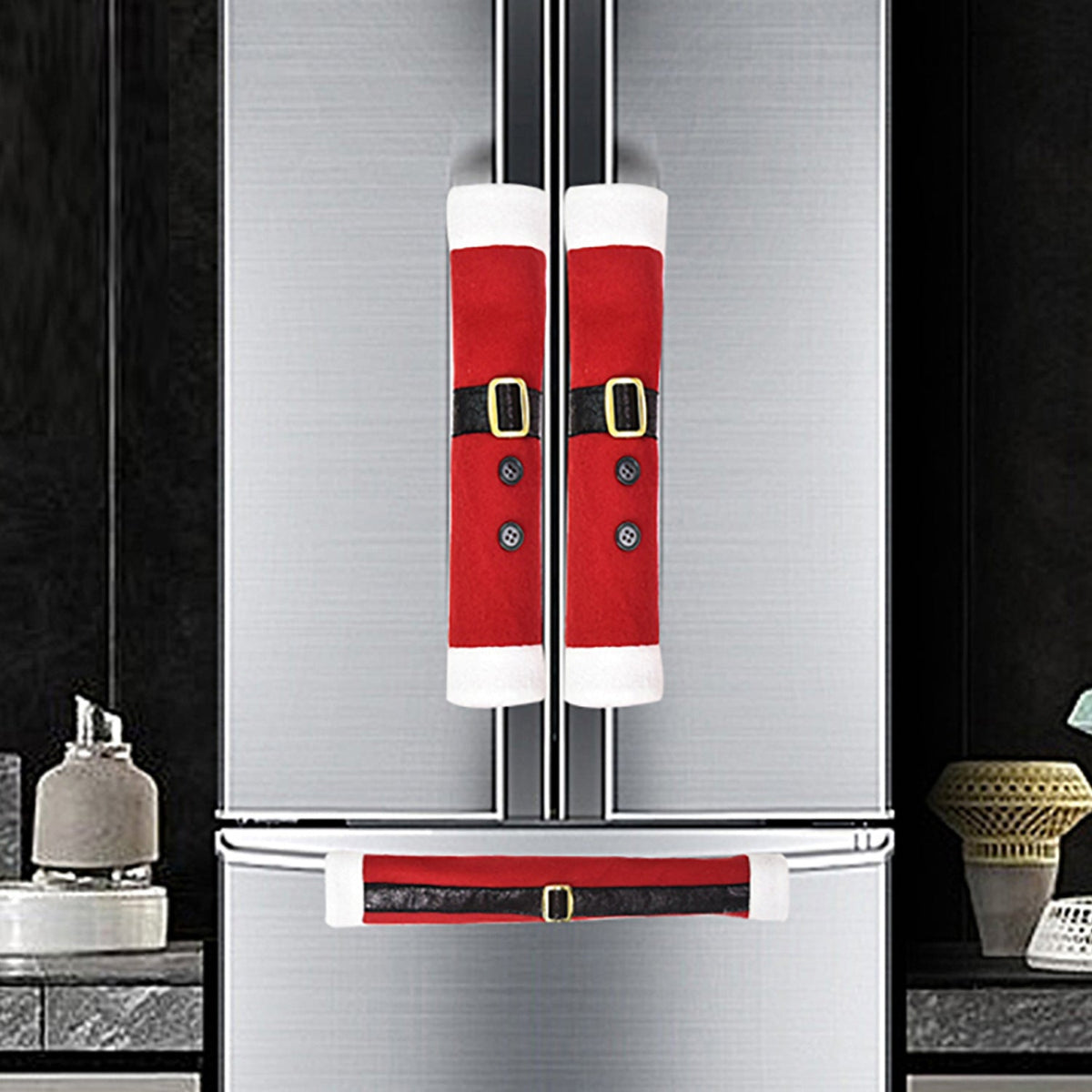 Christmas Appliance Handle Covers | Santa Kitchen Decor