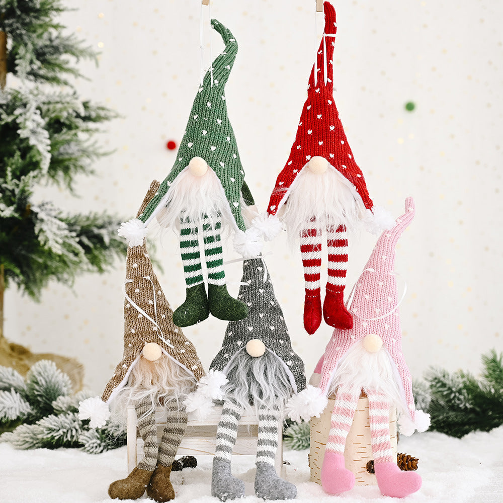 Christmas Gnome Hanging Ornament with Dangling Legs