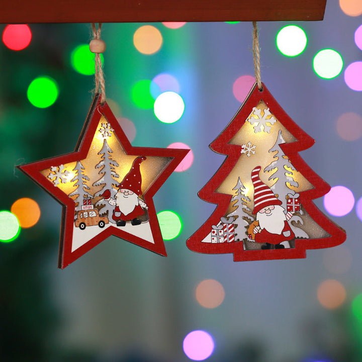 Wooden Christmas Ornaments for Rustic Santa Tree Charm