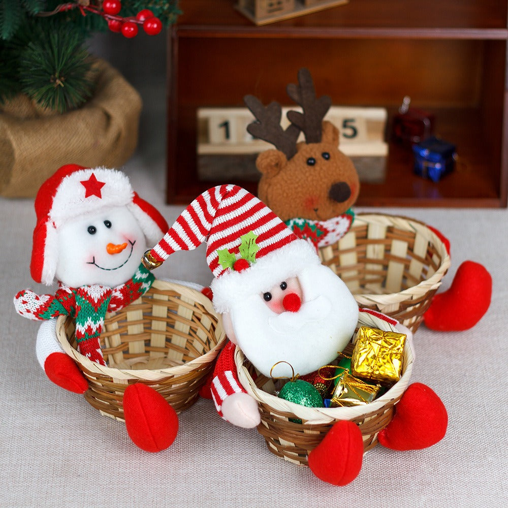 Plush Christmas Character Candy Baskets, Set of 3