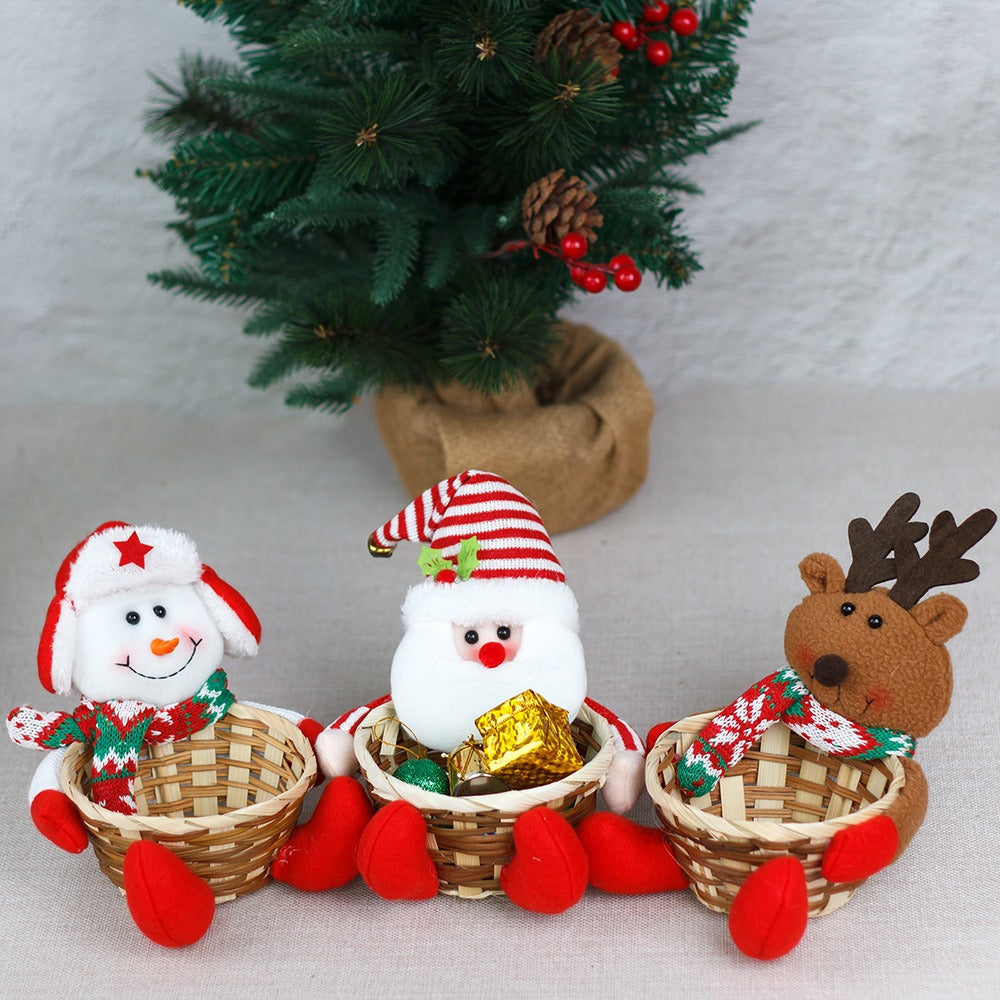 Plush Christmas Character Candy Baskets, Set of 3