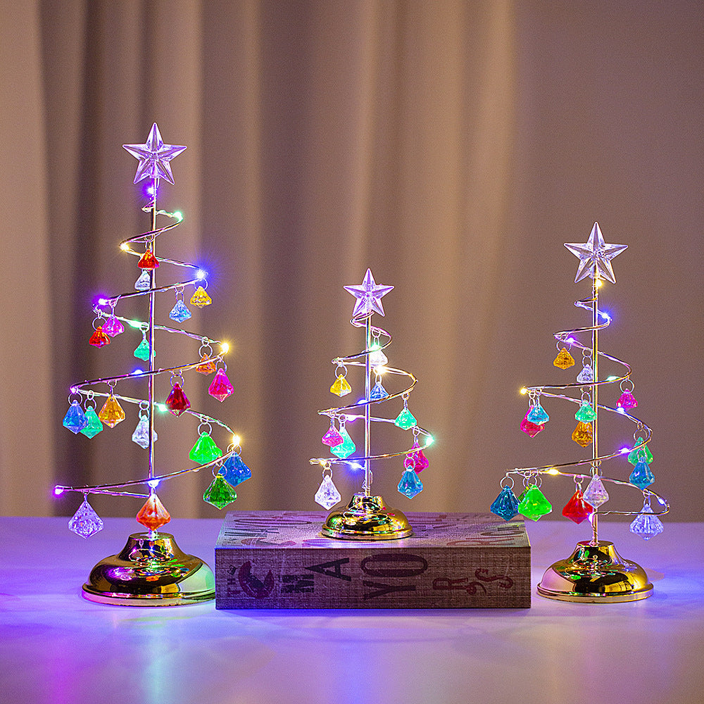 Crystal Tree Desktop Night Light Christmas Ornament