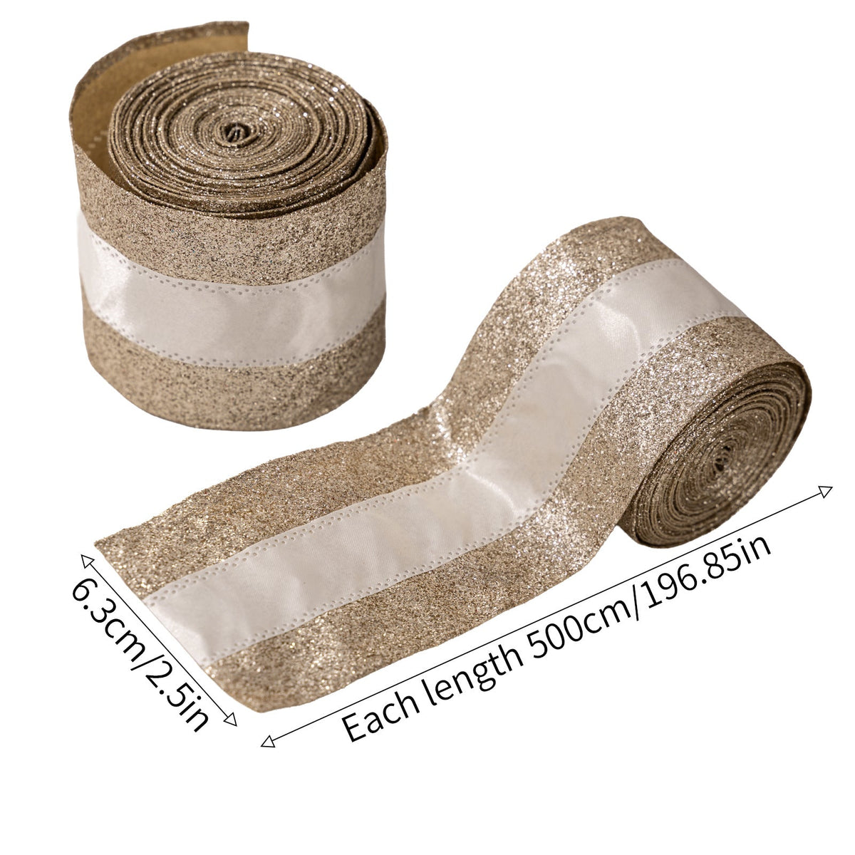 Christmas Gold Ribbon Set for Elegant Gift Wrapping