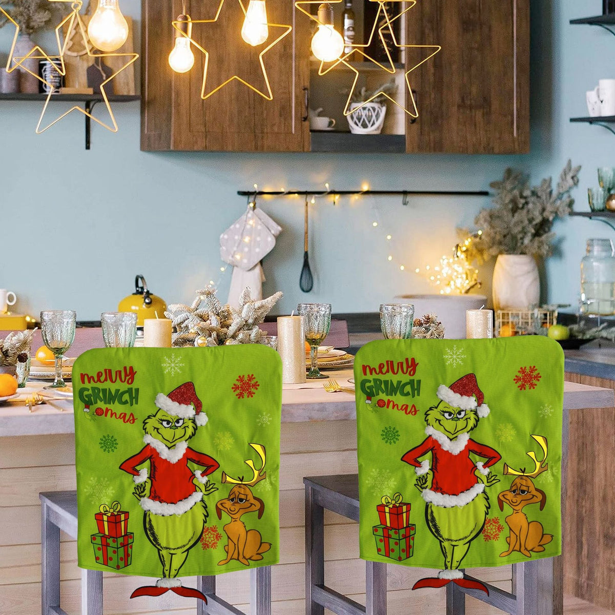 Christmas Chair Covers for a Playful Festive Dining Room