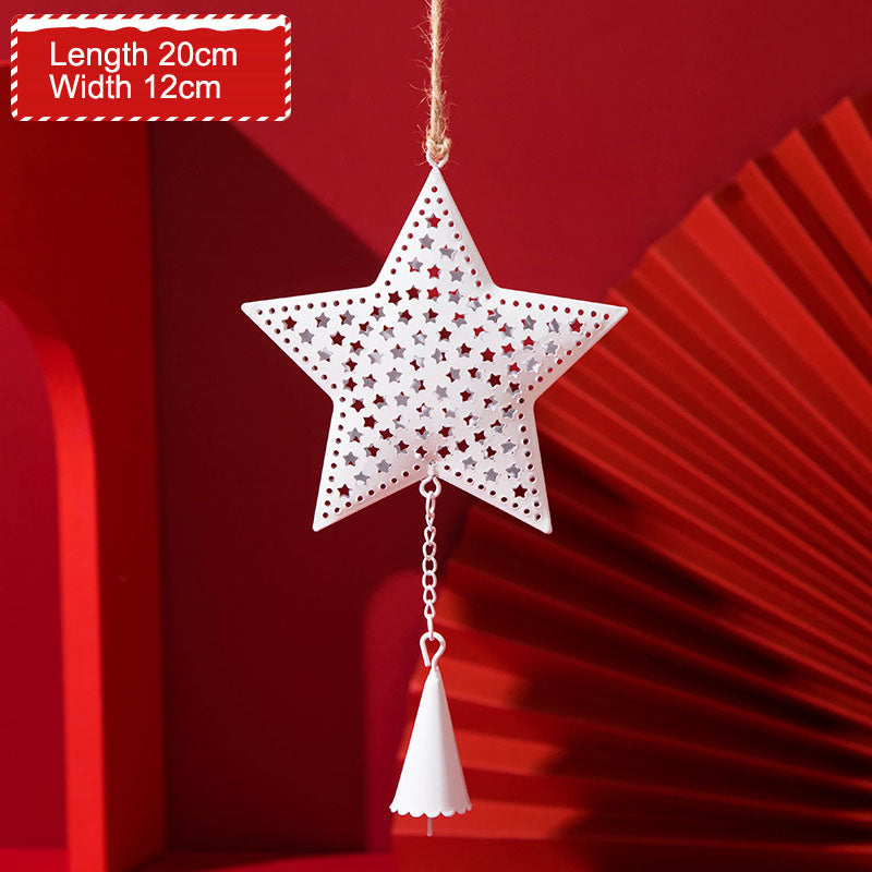 Christmas Hanging Ornaments – Elegant White Metal Decor