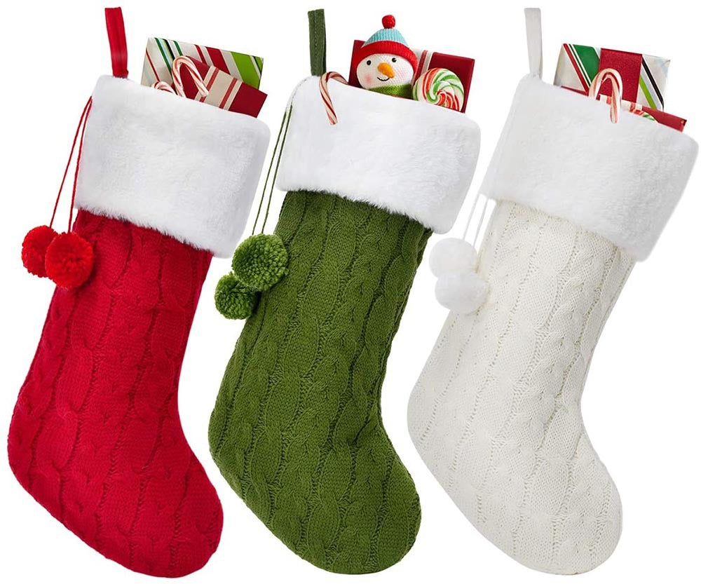 Knitted Christmas Stockings - Cozy Mantel Decor
