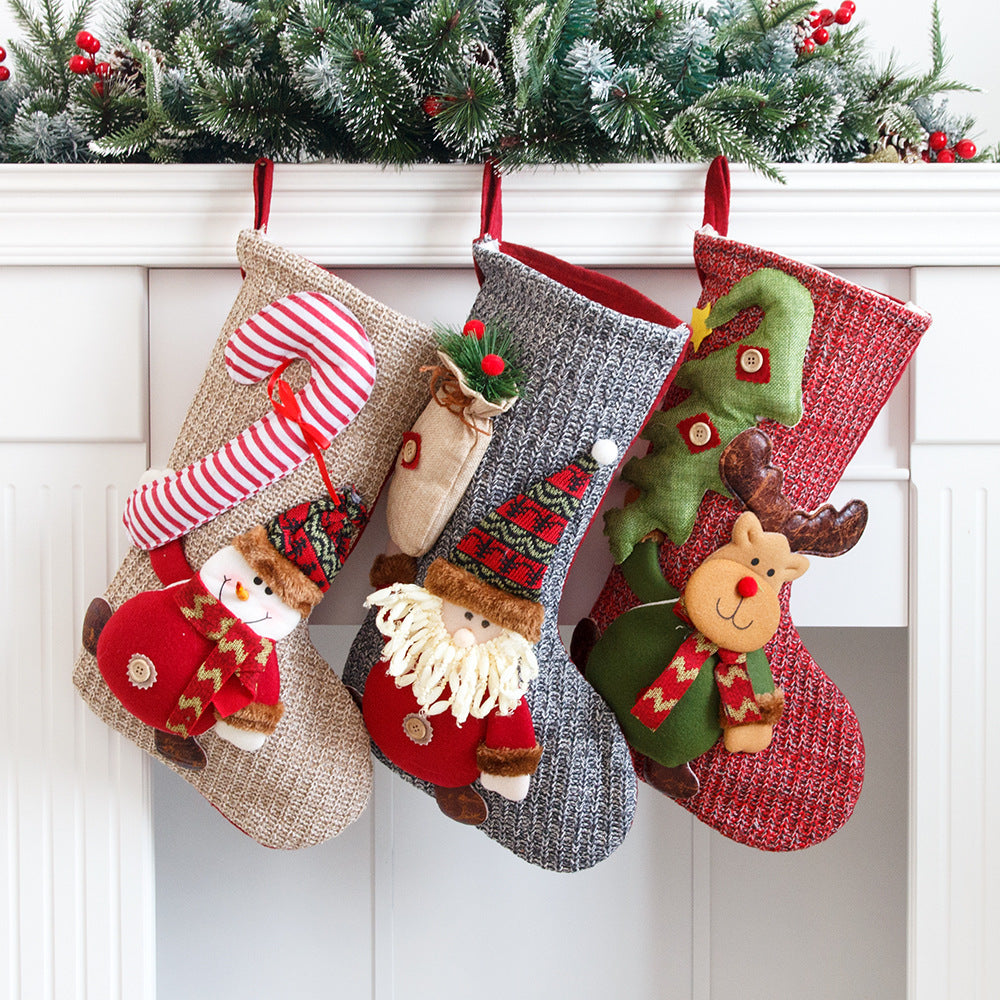 Christmas Stockings With 3D Knitted Christmas Charm