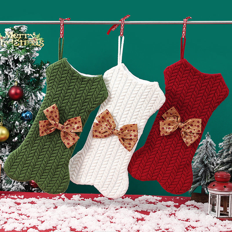 Christmas Knitted Stocking Set for Cozy Mantel Decor