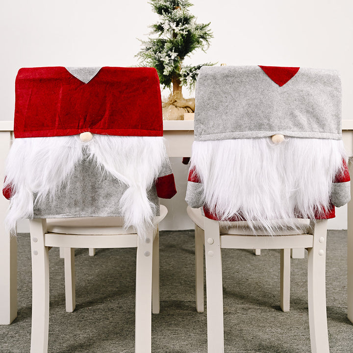 Christmas Chair Covers - Festive Gnome Table Decor