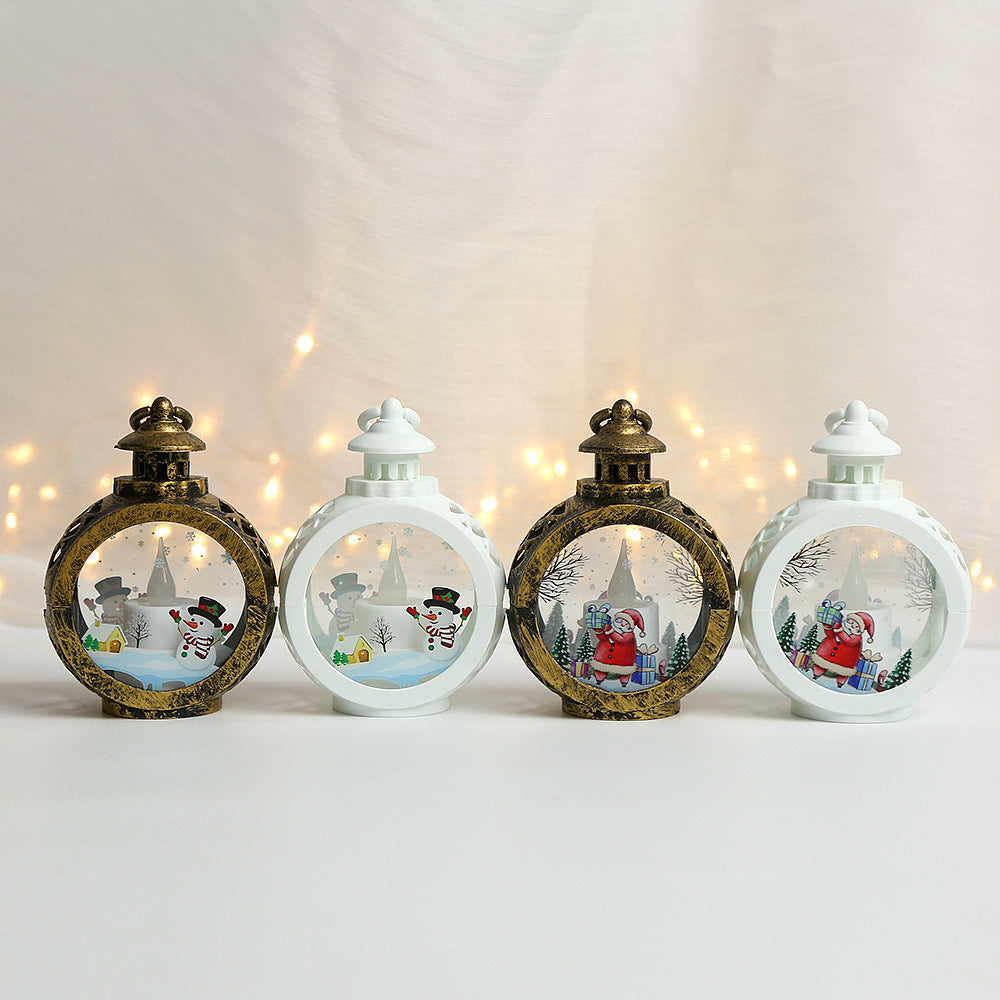 Christmas Lantern With Warm Flickering Candlelight