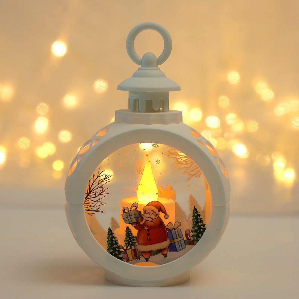 Christmas Lantern With Warm Flickering Candlelight
