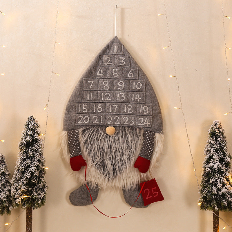 Christmas Advent Calendar Gnome Wall Decor Countdown