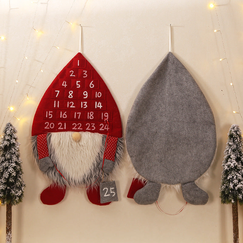 Christmas Advent Calendar Gnome Wall Decor Countdown