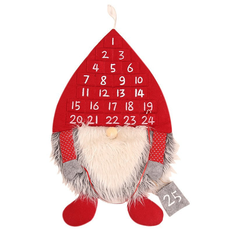 Christmas Advent Calendar Gnome Wall Decor Countdown