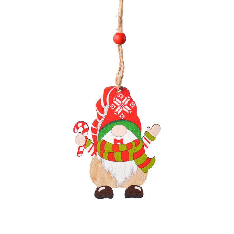 Painted Wooden Christmas Ornaments for Rustic Tree Decor