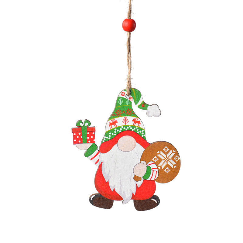 Painted Wooden Christmas Ornaments for Rustic Tree Decor