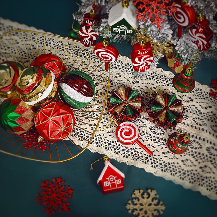 Christmas Ornament Set for a Colorful Coordinated Tree