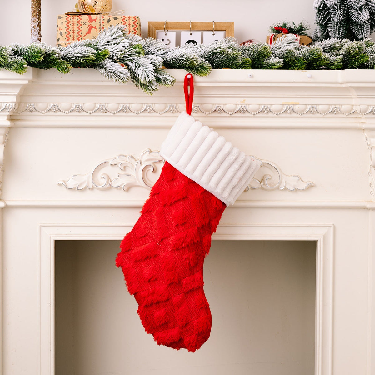 Plush Christmas Stockings Set of 3 for Cozy Mantels