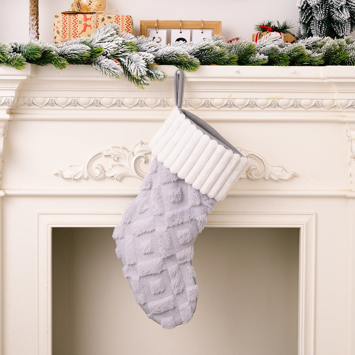 Plush Christmas Stockings Set of 3 for Cozy Mantels