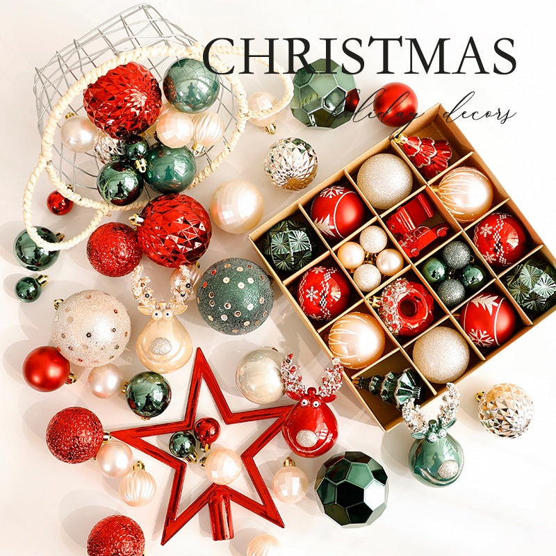 Christmas Ornaments: Red, White & Green Tree Decor