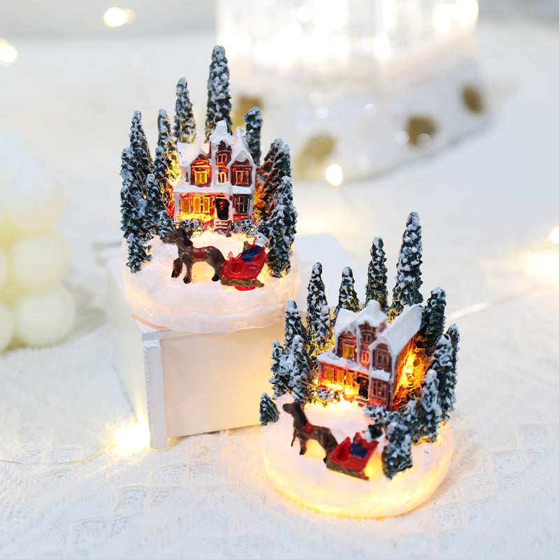 Christmas Resin Village Light for Cozy Holiday Decor