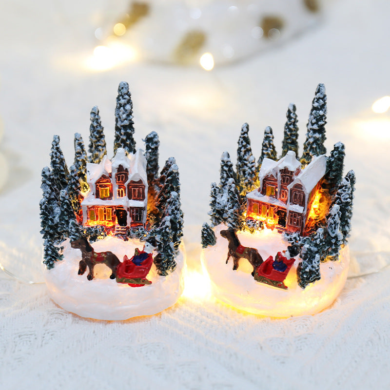 Christmas Resin Village Light for Cozy Holiday Decor