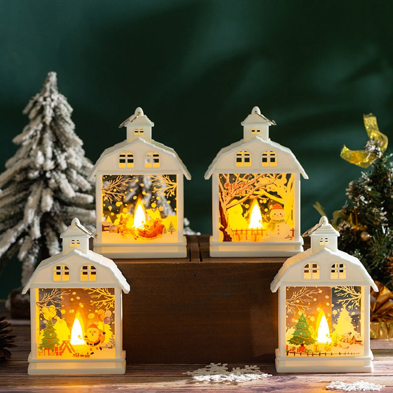 Christmas Lantern Ornament With Warm LED Glow