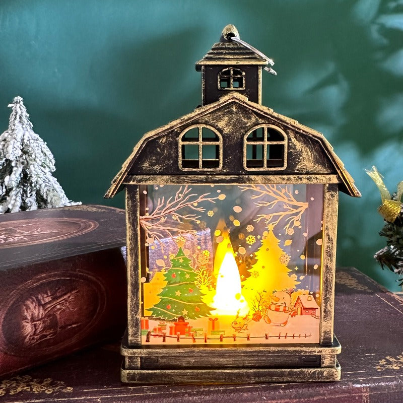 Christmas Lantern Ornament With Warm LED Glow