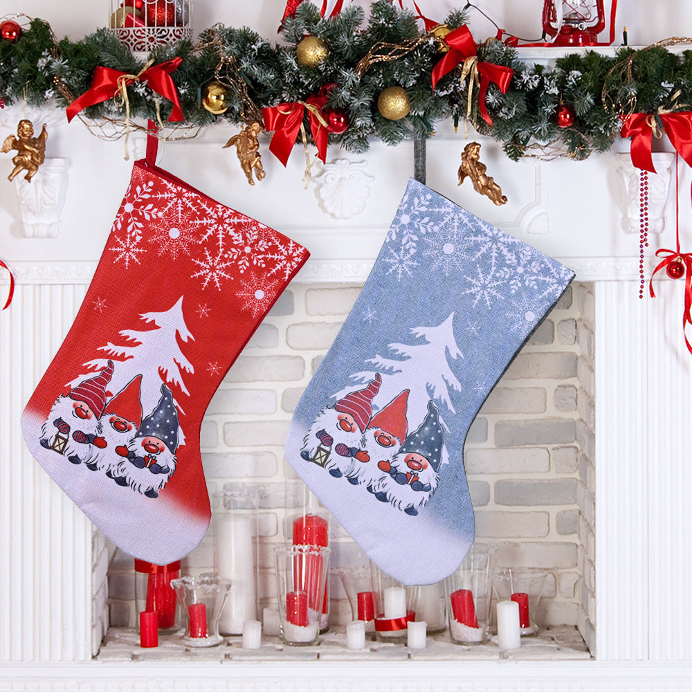 Christmas Stocking Set With Cheerful Gnome Designs