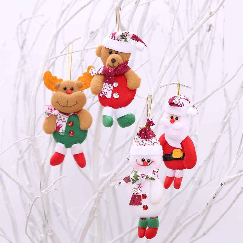 Plush Christmas Ornaments Set – 4 Festive Characters