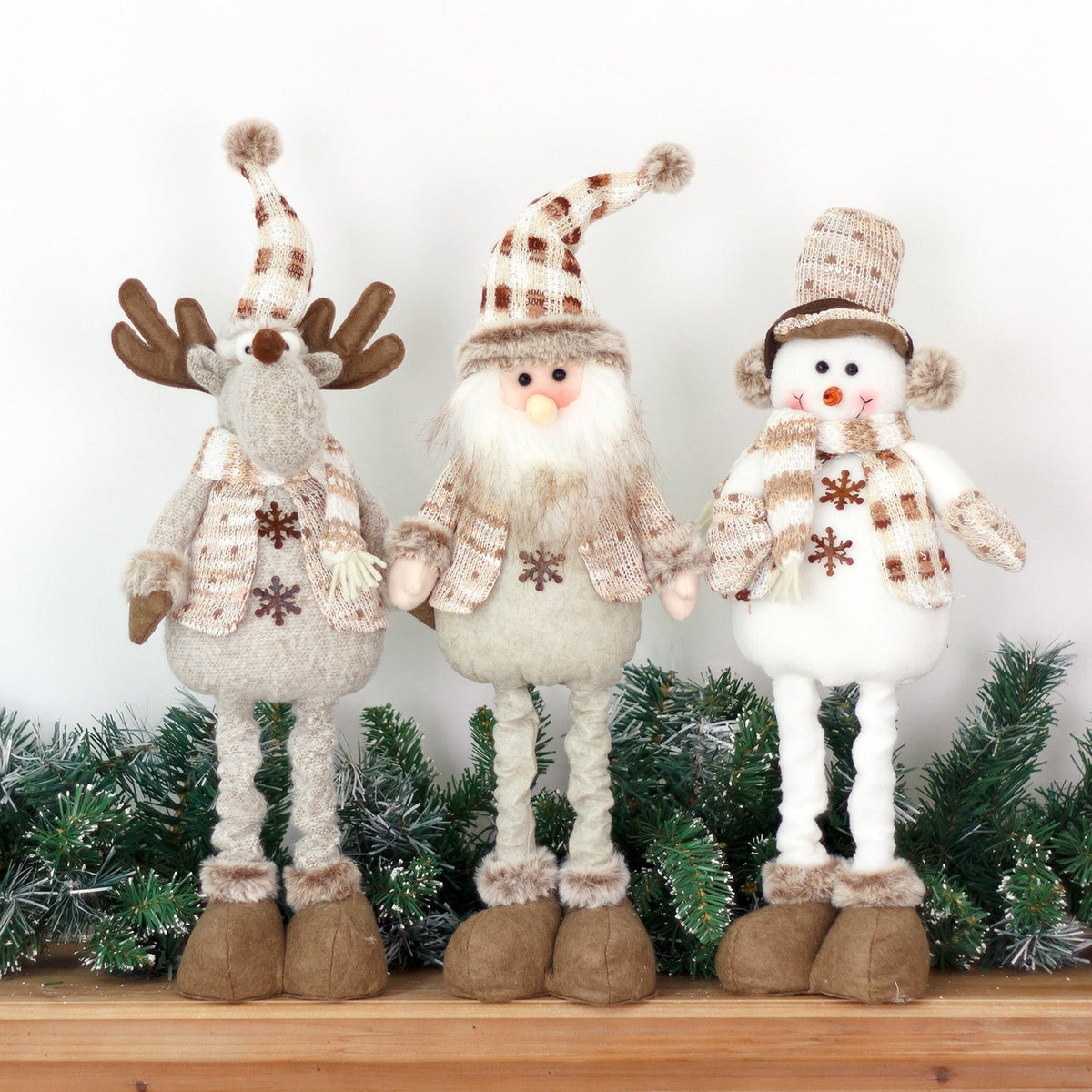 Christmas Stretch Dolls: 3-Piece Festive Decor Trio