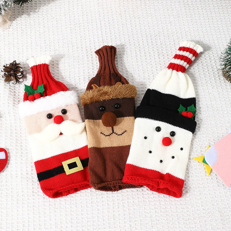 Christmas Wine Bottle Covers for Cheerful Holiday Tables