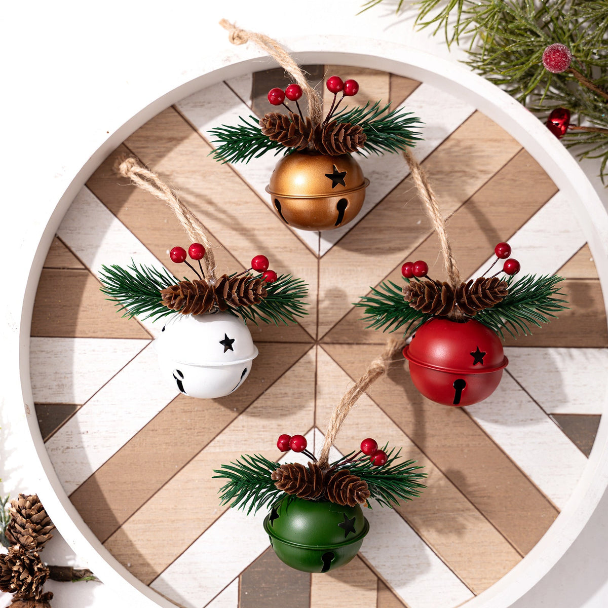 Christmas Bell Ornaments for Rustic Holiday Displays