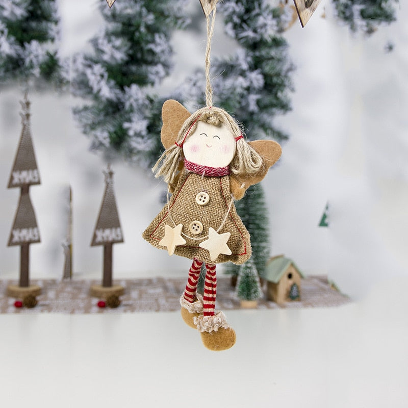 Wood Angel Christmas Ornament for Rustic Tree Charm