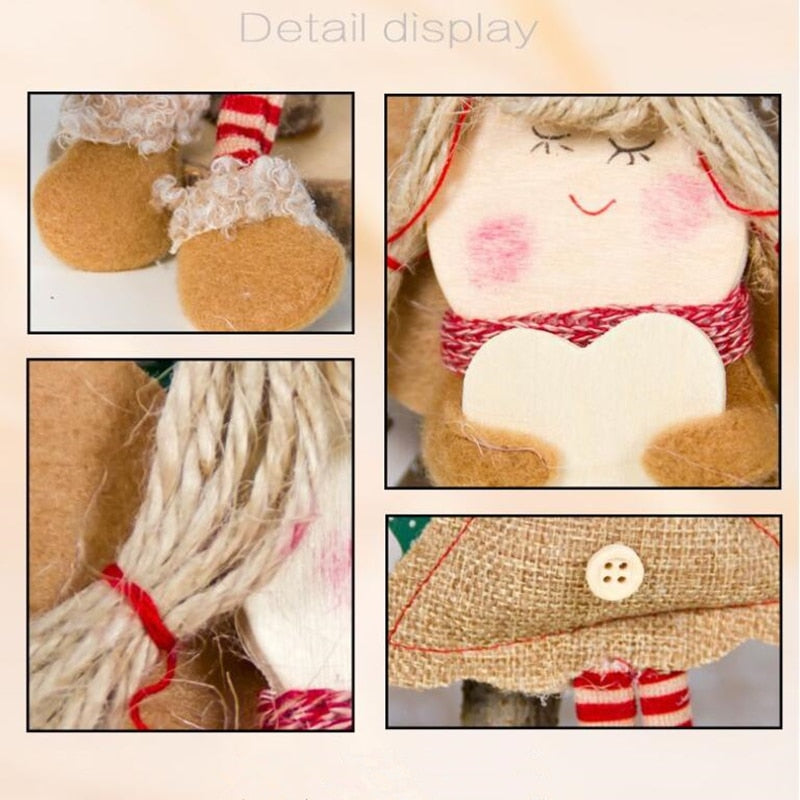 Wood Angel Christmas Ornament for Rustic Tree Charm