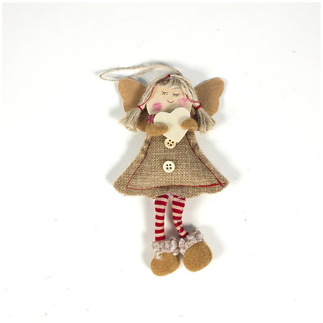 Wood Angel Christmas Ornament for Rustic Tree Charm