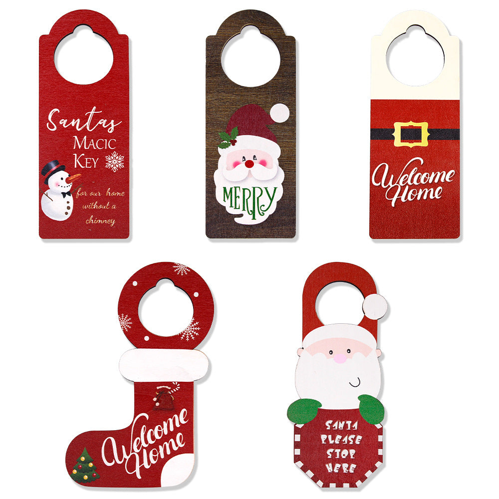 Wooden Christmas Door Hanger for Festive Holiday Cheer