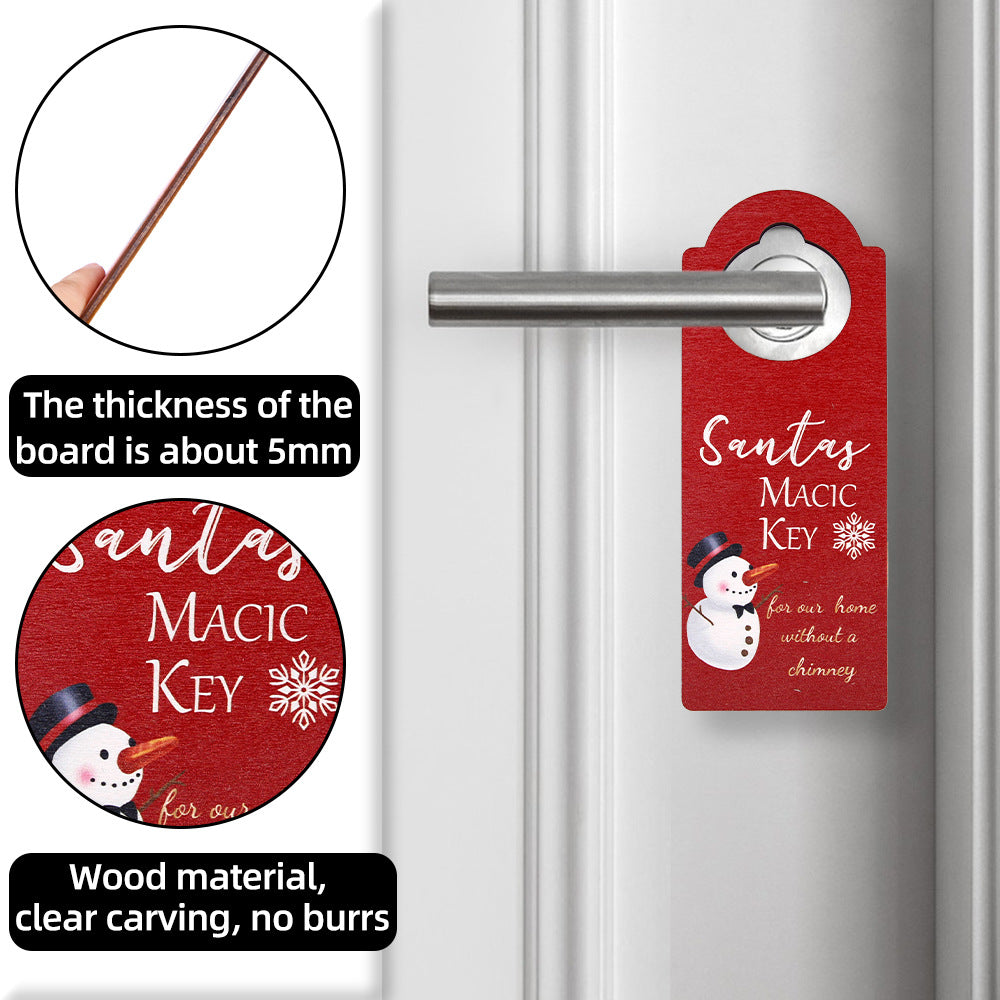 Wooden Christmas Door Hanger for Festive Holiday Cheer