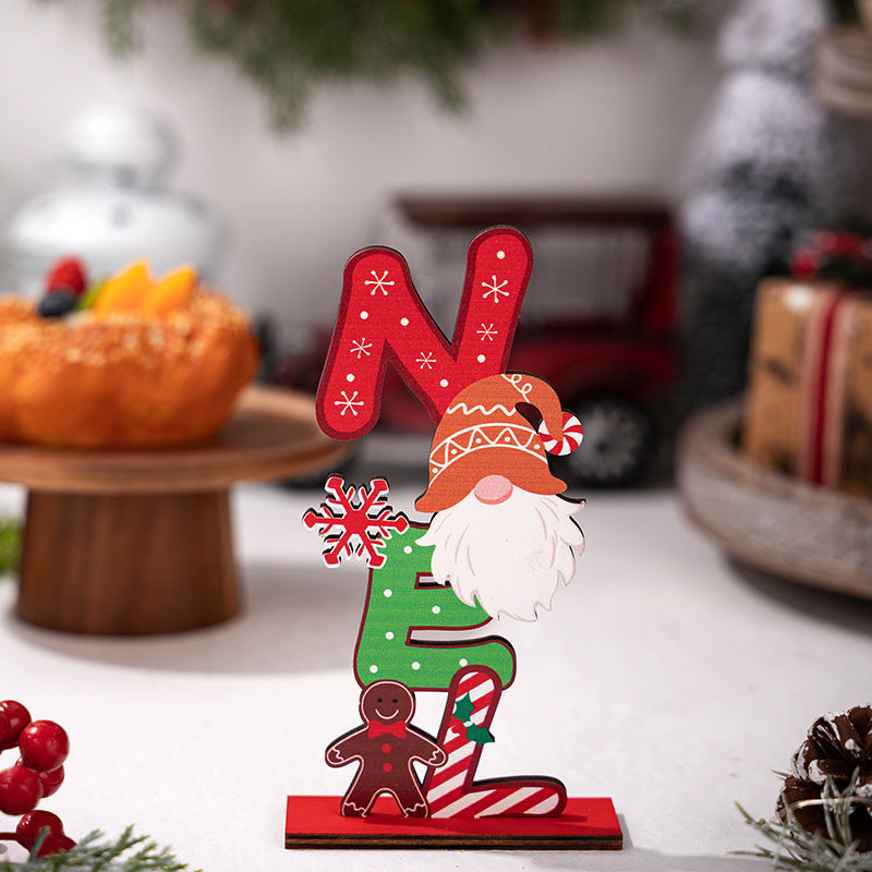 Wooden Christmas Ornament for Playful Tabletop Charm