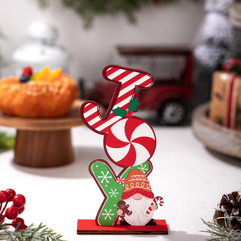 Wooden Christmas Ornament for Playful Tabletop Charm