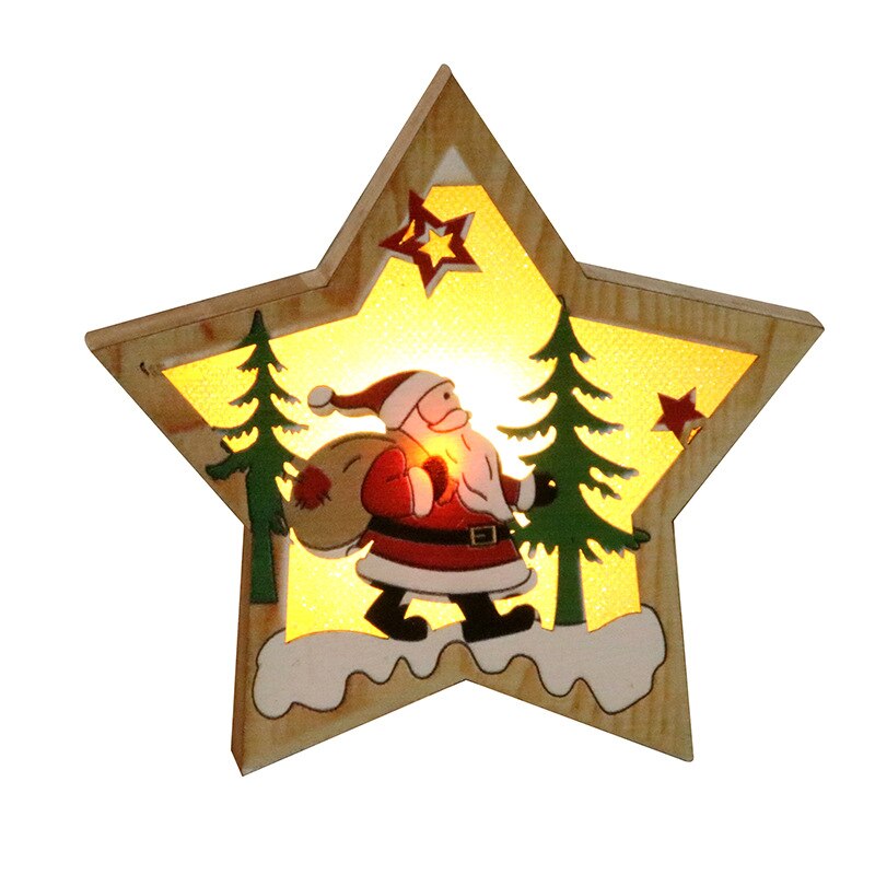 Wooden Christmas Ornaments With Warm Luminous Glow