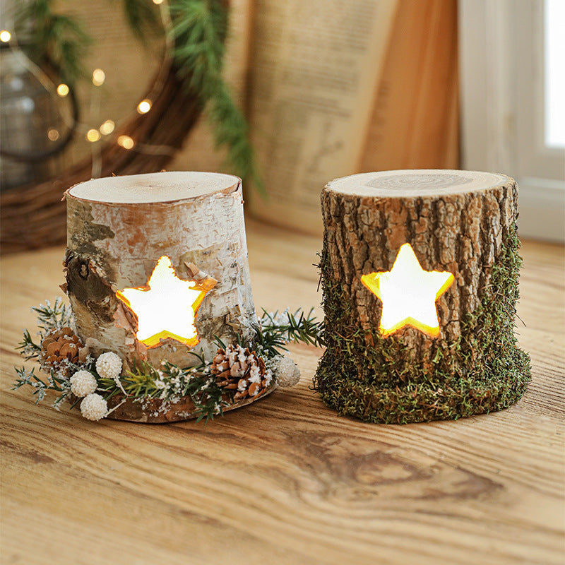 Christmas Desk Lamp With Rustic Woodland Glow