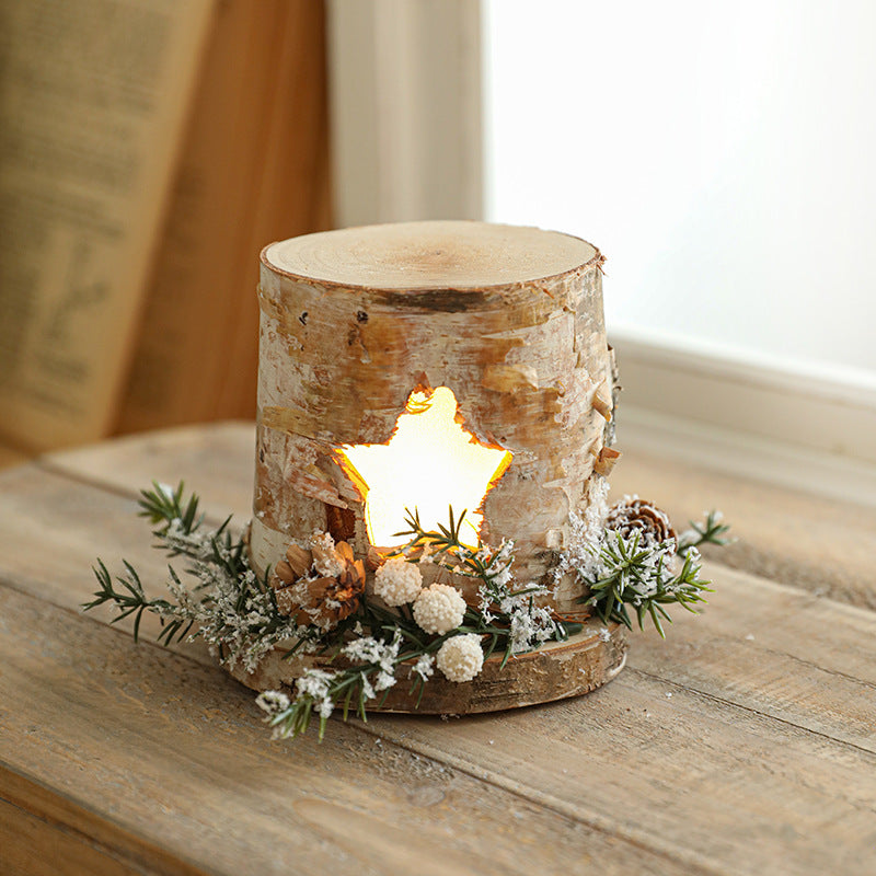 Christmas Desk Lamp With Rustic Woodland Glow