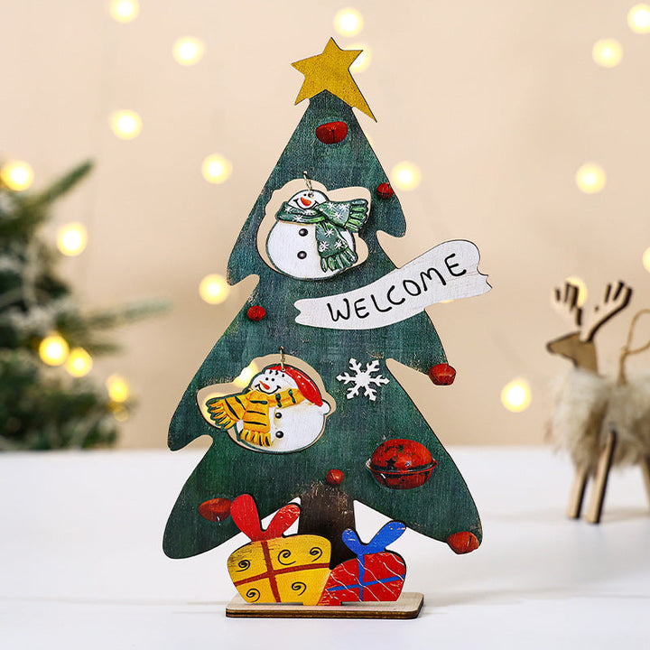 Mini Wooden Christmas Tree Decor for Small Spaces
