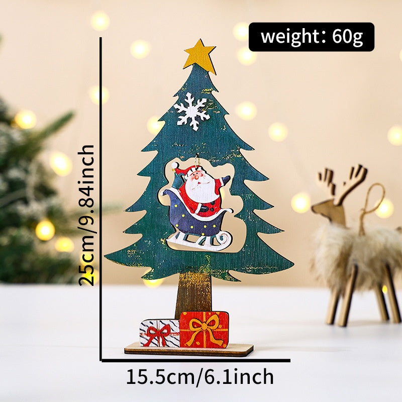 Mini Wooden Christmas Tree Decor for Small Spaces